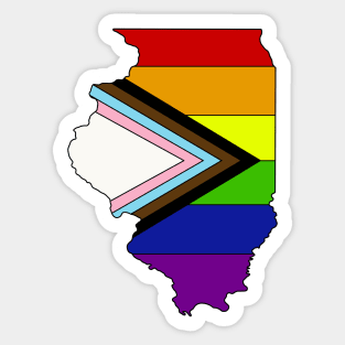 Progress pride flag - Illinois Sticker